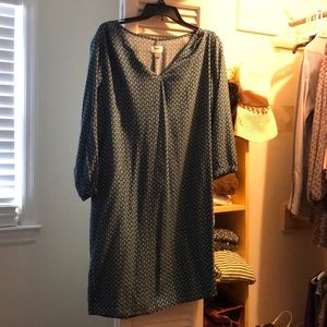 Old Navy blue & mustard floral shift dress